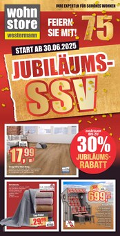 Aktueller wohnstore Westermann Prospekt "JUBILÄUMS-SSV" Seite 1 von 11 Seiten