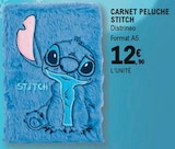 Carnet Peluche Stitch - Stitch en promo chez E.Leclerc Ajaccio à 12,90 €