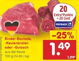 Rinder-Roulade, -Keulenbraten oder -Gulasch bei Netto Marken-Discount im Prospekt "" für 1,49 €