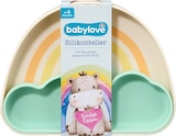 Teller Silikon mit Trennschale Regenbogen mint/creme von babylove im aktuellen dm-drogerie markt Prospekt für 8,45 €