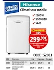Climatiseur mobile - HISENSE en promo chez Screwfix Tourcoing à 299,99 €