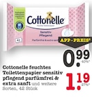 feuchtes Toilettenpapier sensitiv pflegend parfümfrei & extra sanft Angebote von Cottonelle bei E center Frankfurt für 0,99 €