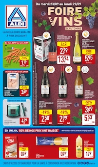 Prospectus Aldi de la semaine "FOIRE AUX VINS D'AUTOMNE" avec 1 pages, valide du 23/09/2025 au 29/09/2025 pour Montbéliard et alentours