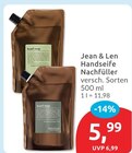 Handseife Nachfüller Angebote von Jean & Len bei budni Buchholz für 5,99 €