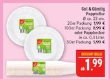 Pappteller von Gut & Günstig für 1,99 € bei Marktkauf im Angebot Pappteller von Gut & Günstig im aktuellen Marktkauf Prospekt