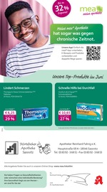 mea - meine apotheke Apotheke Prospekt der aktuellen Woche mit 4 Seiten, gültig von 01.06.2025 bis 30.06.2025, in Sassnitz und Umgebung Aktueller mea - meine apotheke Apotheke Prospekt in Sassnitz und Umgebung, "Unsere Juni-Angebote" mit 4 Seiten, 01.06.2025 - 30.06.2025