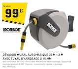 Dévidoir mural automatique 30 m + 2 m avec tuyau d'arrosage Ø 15 mm - Ironside dans le catalogue Tout Faire