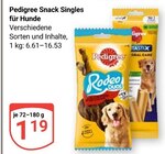 Snack Singles für Hunde im Angebot bei GLOBUS in Speyer Snack Singles für Hunde Angebote von Pedigree bei GLOBUS Speyer für 1,19 €