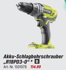 Aktuelles Akku-Schlagbohrschrauber R18PD3-0 Angebot bei toom Baumarkt in Mönchengladbach ab 114,99 €
