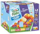 Gourdes compotes sans sucres ajoutés pomme, pomme myrtille, pomme mirabelle, pomme framboise - POM'POTES dans le catalogue Netto