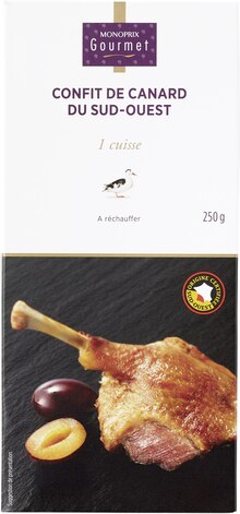 Cuisse de canard confite I.G.P. Sud-Ouest - Monoprix à Vanves Cuisse de canard confite I.G.P. Sud-Ouest en promo chez Monoprix Vanves à 5,99 €