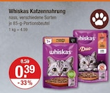 Katzennahrung nass im V-Markt Prospekt Katzennahrung nass von Whiskas im aktuellen V-Markt Prospekt für 0,39 €