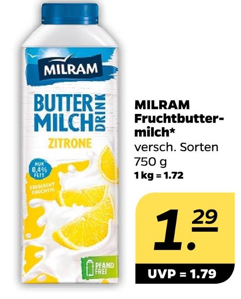 Fruchtbuttermilch Zitrone