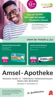 mea - meine apotheke Prospekt der Woche "Unsere Juni-Angebote" Seite 1, 01.06.2026 bis 30.06.2026 für Berlin Aktueller mea - meine apotheke Prospekt "Unsere Juni-Angebote" Seite 1 von 4 Seiten für Berlin