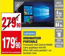 Ordinateur portable - Carrefour Market à Fontenay-sous-Bois Ordinateur portable en promo chez Carrefour Market Fontenay-sous-Bois à 179,90 €