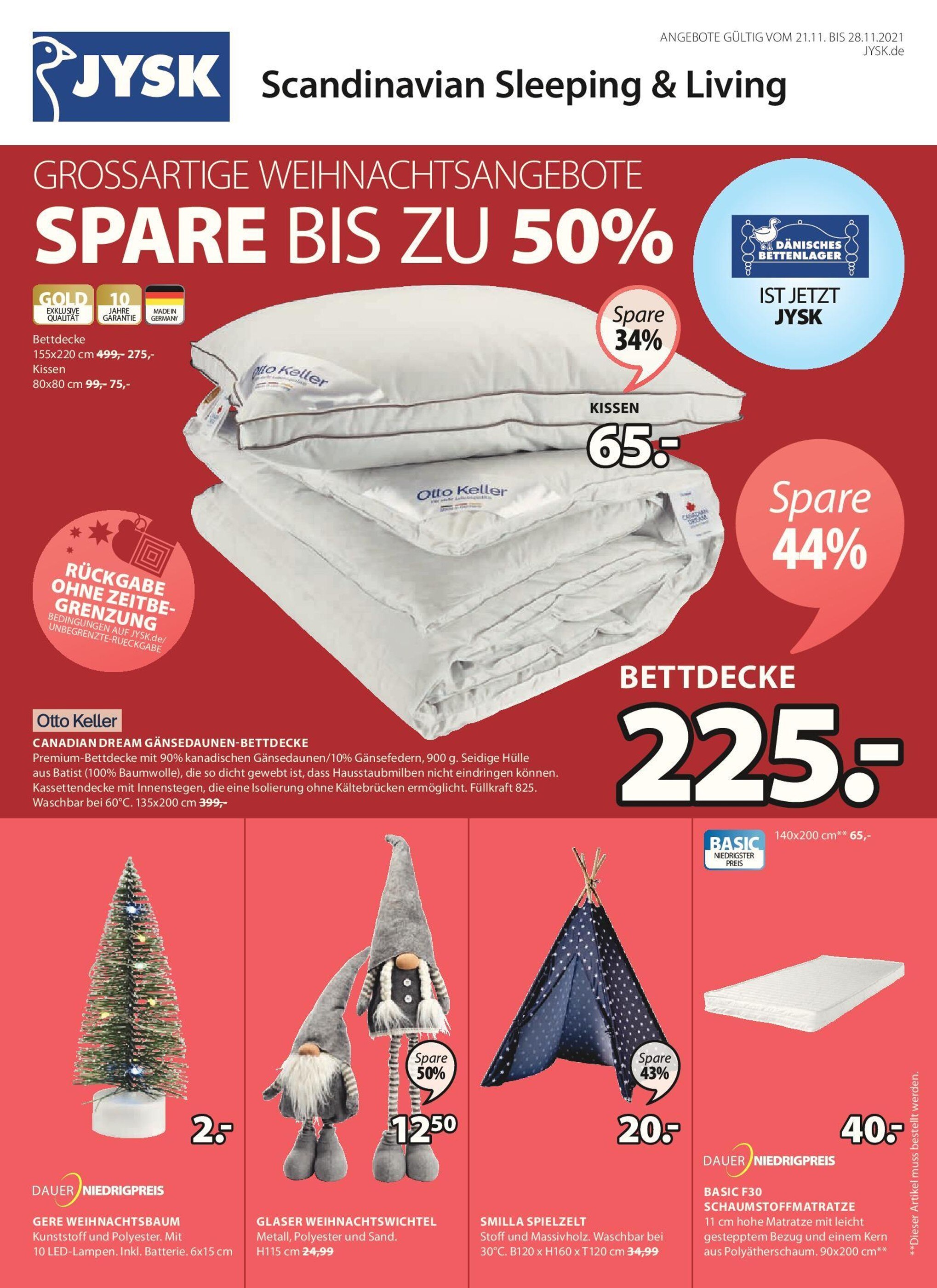 JYSK Prospekt für Zwickau mit 24 Seiten JYSK Prospekt für Zwickau: "GROSSARTIGE WEIHNACHTSANGEBOTE", 24 Seiten, 21.11.2021 - 28.11.2021