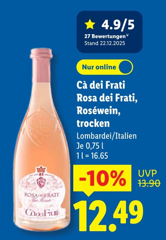 Rosa dei Frati, Roséwein, trocken