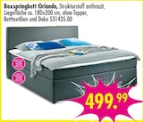 Boxspringbett Orlando für 499,99 € bei SB Möbel Boss im Angebot Boxspringbett Orlando im aktuellen SB Möbel Boss Prospekt