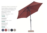 Parasol rond à manivelle - Botanic à Courbevoie Parasol rond à manivelle en promo chez Botanic Courbevoie à 79,99 €