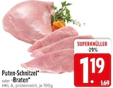 Aktuelle Pute Angebote bei EDEKA in Augsburg Aktuelles Puten-Schnitzel Angebot bei EDEKA in Augsburg ab 1,19 €