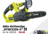 Akku-Kettensäge im Angebot bei toom Baumarkt in Dinslaken Akku-Kettensäge Angebote von RYOBI bei toom Baumarkt Dinslaken für 134,99 €