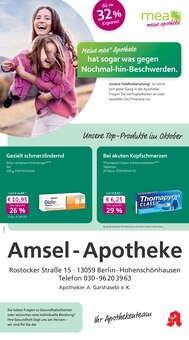 mea - meine apotheke Prospekt der Woche "Unsere Oktober-Angebote" Seite 1, 01.10.2025 bis 31.10.2025 für Berlin Aktueller mea - meine apotheke Prospekt "Unsere Oktober-Angebote" Seite 1 von 4 Seiten für Berlin