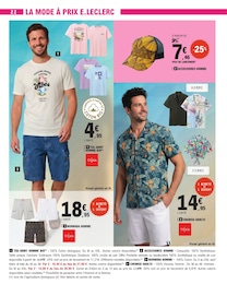 Prix et réduction Casquette Homme dans le prospectus E.Leclerc en cours Offre Casquette Homme dans le catalogue E.Leclerc du moment à la page 22