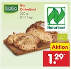 Bio Dinkelbrot von BioBio für 1,29 € bei Netto Marken-Discount im Angebot Bio Dinkelbrot von BioBio im aktuellen Netto Marken-Discount Prospekt