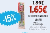 Chorizo snacker vegan - WHEATY dans le catalogue Naturalia