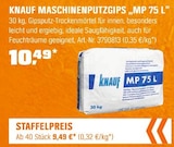 MASCHINENPUTZGIPS „MP 75 L" bei OBI im Prospekt "" für 9,49 €