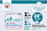 Serviettes pour fuites urinaires - U en promo chez Super U Serviettes pour fuites urinaires - U dans le catalogue Super U