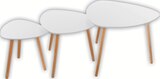 Lot de 3 tables café mileo blanches - ATMOSPHERA en promo chez Intermarché Super Valence à 34,90 €