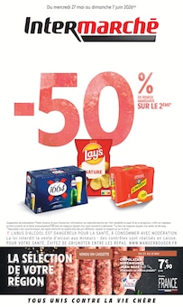 Catalogue Intermarché Hyper de la semaine 21, "-50% DE REMISE IMMÉDIATE SUR LE 2ÈME", page 1, 27/05/2026 - 07/06/2026 Prospectus Intermarché Hyper en cours, "-50% DE REMISE IMMÉDIATE SUR LE 2ÈME", page 1 sur 48