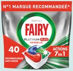 Tablettes lave-vaisselle Platinium Plus Original x40(b) - Fairy en promo chez Intermarché Tablettes lave-vaisselle Platinium Plus Original x40(b) - Fairy dans le catalogue Intermarché