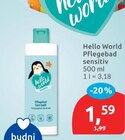 Pflegebad sensitiv von Hello World für 1,59 € bei budni im Angebot Pflegebad sensitiv von Hello World im aktuellen budni Prospekt