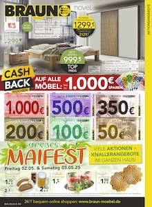 BRAUN Möbel-Center Prospekt Großes Maifest mit  Seiten in Konstanz und Umgebung