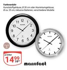 Funkwanduhr Kunststoffgehäuse Angebote von manufact bei GLOBUS Oberursel für 14,99 €