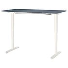 Schreibtisch sitz/steh Linoleum blau/weiß bei IKEA im Prospekt  für 489,00 €