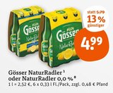 NaturRadler oder NaturRadler 0,0 % von Gösser im aktuellen tegut Prospekt für 4,99 €