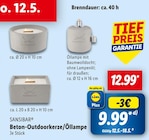 Beton-Outdoorkerze/Öllampe von SANSIBAR für 9,99 € bei Lidl im Angebot Beton-Outdoorkerze/Öllampe von SANSIBAR im aktuellen Lidl Prospekt