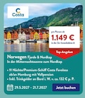 Reis im ALDI SÜD Prospekt Norwegen Fjorde & Nordkap von Costa im aktuellen ALDI SÜD Prospekt für 1.149,00 €