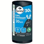 Sacs poubelle lien coulissant 30L - CARREFOUR ESSENTIAL dans le catalogue Supermarchés Match