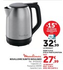 Bouilloire Subito - Moulinex - Super U à Colmar Bouilloire Subito - Moulinex en promo chez Super U Colmar à 27,99 €