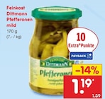 Pfefferonen im Angebot bei Netto Marken-Discount in Dessau-Roßlau Pfefferonen Angebote von Feinkost Dittmann bei Netto Marken-Discount Dessau-Roßlau für 1,19 €