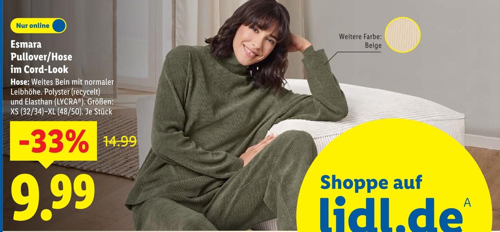 Pullover/Hose im Cord-Look