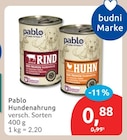 Hundenahrung von Pablo im aktuellen budni Prospekt