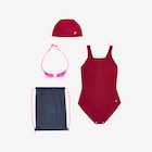 Schwimm-Set Mädchen Badeanzug Schwimmbrille Badekappe Beutel - 100 violett im Decathlon Prospekt Schwimm-Set Mädchen Badeanzug Schwimmbrille Badekappe Beutel - 100 violett von DECATHLON im aktuellen Decathlon Prospekt für 12,99 €
