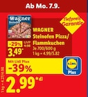 Steinofen Pizza im Angebot bei Lidl in Schwabach Steinofen Pizza Angebote von WAGNER bei Lidl Schwabach für 2,99 €