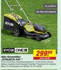 Akku-Rasenmäher RY18LM37A-240 im toom Baumarkt Prospekt Akku-Rasenmäher RY18LM37A-240 von Ryobi im aktuellen toom Baumarkt Prospekt für 299,99 €