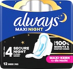 Damenbinden Maxi Night mit Flügeln von always im aktuellen dm-drogerie markt Prospekt für 1,95 €